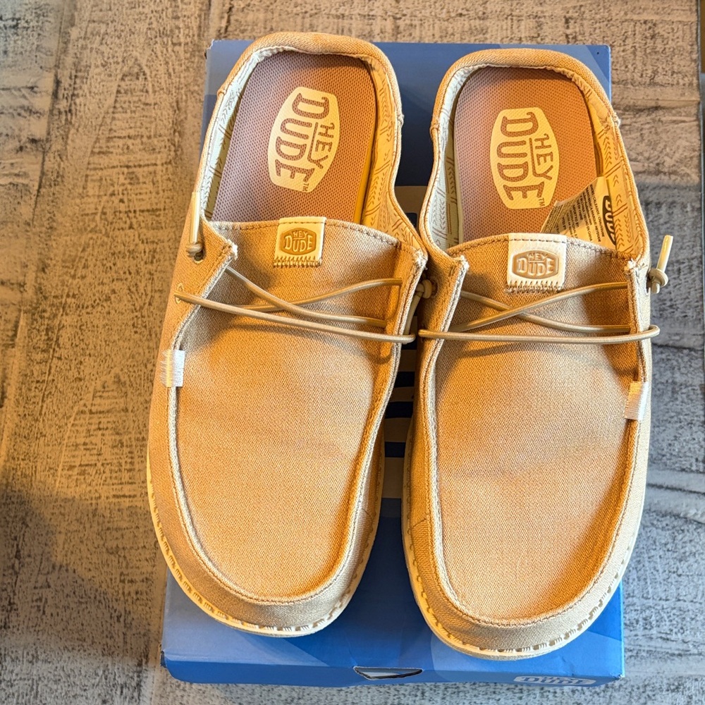 Hey Dude Men's Beige Slip-On Loafers